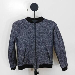 Calvin Klein FullZip Heathered Bomber Black Jacket Small